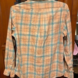 Ralph Lauren Orange and Green Plaid Casual Button Down Shirt